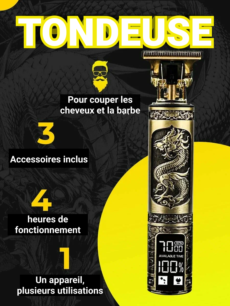 Sonibre™ - Tondeuse à cheveux sans fil, avec affichage intelligent